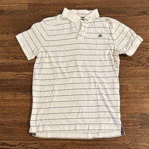 Aeropostale A87 Striped Polo Shirt Mens Medium Y2K Distressed Collar